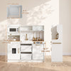 Qaba Play Kitchen, Kids Kitchen Playset with Coffee Machine, Ice Maker, Microwave, Oven, Storage, Gift for Toddlers 3+, White