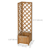 Raised Garden Bed Wood Planter with Trellis for Vine Climbing, 16