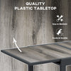 Extendable Dining Table, Rectangular Patio Outdoor Table with Aluminum Frame and Plastic Board Tabletop for Lawn, Grey