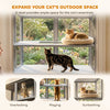 Catio Outdoor Cat Enclosure Wall-Mounted 2-Level Outdoor Cat House with Waterproof Roof 51.2