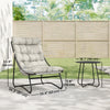 3 Piece Outdoor Bistro Set, Round Patio Table and Chairs Set for 2 with Breathable Mesh Seat and Cushions, Light Grey