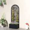 Metal Raised Garden Bed with Trellis for Climbing Plants, Freestanding or Wall Mounted Flower Bed with Privacy Panel