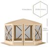 12' x 12' Hexagon Automatic Pop Up Screen Tents Camping Shelter Picnic Canopy Outdoor Sun Shade with Mesh Sidewalls and Carry Bag