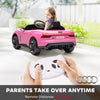 Ride-On Toy On Car with Remote Control, 12V 3.1 MPH Electric Ride for Kids w/ Suspension System, Horn Honking, Pink