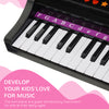 Qaba Mini Electronic Musical Piano 37 Key Keyboard Multifunction Kids Toy with Microphone Stool (Black)