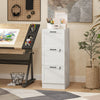 3 Drawer Filing Cabinet with Lock, Office Storage Cabinet with Adjustable Hanging Bars for A4 Letter Size Files, White