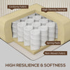 Three Seater Sofa, Fabric 3 Seater Couch with Spring Cushion and Cup Holders for Living Room, Bedroom