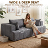 3 Seater Sofa, Chenille Boneless Cloud Couch with Thick Spring Cushion, Wide and Deep Seat, Wide Armrests, Grey