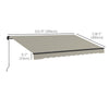 13' x 10' Retractable Awning, 280gsm UV Resistant Sunshade Shelter, for Deck, Balcony, Yard