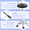 Adjustable Stool, Rolling Stool, 360° Rotate, with Backrest and Wheels, Black