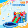 Qaba 4 in 1 Inflatable Bounce House with Slide, Basketball Hoop, Ball Pit, Blower, Storage Bag, 163