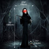 6FT Life Size Halloween Animatronics, Animated Grim Reaper Halloween Decorations with Sound Touch Activated and LED Eyes