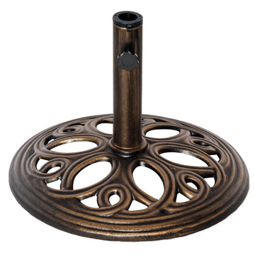25lbs Cast Iron Round Patio Umbrella Base Stand, Umbrella Holder for Outdoor, Patio, Garden, Deck and Beach, Fit Dia. 1.5