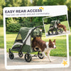 Foldable Pet Stroller for Medium Dogs with Four Big Wheels, Shock-Absorbing Frame, Safety Leashes, Brakes