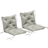 Set of 2 Garden Chair Cushions Seat Pad with Backrest for Sunbeds, Rocking Chairs, Loungers, Outdoor & Indoor Use
