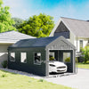 10' x 20' Carport, Heavy Duty Portable Garage with 6 Mesh Windows and 2 Doors