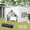 10' x 10' Pop-Up Canopy Tent with Sidewalls, Height-Adjustable, Carry Bag Included, for Outdoor, Garden, Patio, White