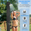10.6 Gallons Solar Heated Shower with Free-Rotating Shower Head, Temperature Adjustment & Foot Shower