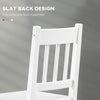 Dining Chairs Set of 2, Kitchen Chair with Slat Back, Pine Wood Structure for Living Room and Dining Room, White