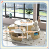 Qaba 5 Piece Kids Table and Chair Set with Storage for Kids Room, White