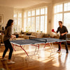Soozier 9' x 5' Full Size Table Tennis Table, Folding Ping Pong Table with Paddles and Balls