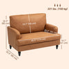 Modern Accent Chair, Leathaire Armchair with Turned Legs and Wide Seat, Comfy Chair for Living Room