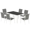 7 Piece Garden Dining Set, Garden Furniture Set with Rectangle Table and 6 Stackable Chairs