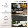 3 Pieces Patio Furniture Set with Cushions, Outdoor PE Rattan Wicker Conversation Corner Sofa Set with Glass Top Table and Adjustable Foot for Garden, Lawn, Cream White