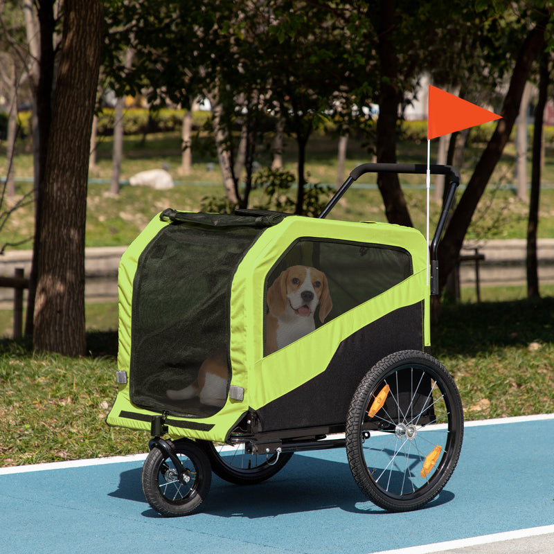 2-in-1 Dog Bike Trailer for Large Dogs, Green