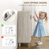 Shoe Storage with Double Doors and Open Shelves 17 Pair Shoe Storage Organizer for Entryway Hallway Light Grey