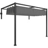 10' x 7' Lean To Pergola, Metal Pergola with Retractable Roof for Grill, Garden, Patio, Deck