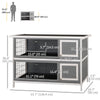 2 Tier Wooden Rabbit Hutch Bunny Pet House Wooden Coop Run, Grey