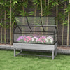 Wood Elevated Planter Box with Cold Frame Greenhouse, Raised Garden Bed for Vegetables, Flowers, Herbs, Distressed Grey