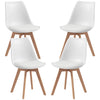 Modern Dining Table Chairs Set of 4, Rubber Wood Kitchen Table Chairs with PU Leather Cushion for Living Room, Bedroom