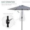 Patio Sun Umbrella, Outdoor Parasol with 6 Ribs, Blue Stripes