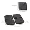 4 Piece Umbrella Base Stand Cantilever Offset Patio Umbrella Weight Plates w/ U Locking, 123 lb Capacity Water or 158 lb Capacity Sand, Black