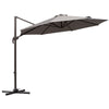 10ft Cantilever Patio Umbrella with 360° Rotation, Crank & Cross Base for Garden Deck Pool Backyard, Grey