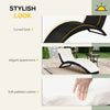 Patio Rattan Chaise lounger wicker Foldable Reclining Backrest PE Rattan Outdoor Lounge Chair, Recliner with Cushion for Garden, Backyard, Lawn,Balcony