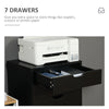 7-drawer Vertical File Cabinet for Home Office, Storage Cabinet with Wheels, 18.7
