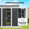 7' x 4' Outdoor Storage Shed, Metal Garden Tool Storage House Organizer with Lockable Sliding Doors and Vents for Backyard Patio Lawn