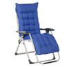 Reclining Zero Gravity Chair with Adjustable Backrest, Folding Garden Sun Lounger, Outdoor Recliner with Removable Cushion and Headrest, Dark Blue