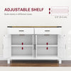 Side Cabinet, Farmhouse Kitchen Storage Cabinet w/ 2 Drawers and Shelves for Living Room, Entryway