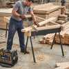 Mitre Saw Stands, Sawhorses with Height Adjustable Legs, 2x4 Bracket, Carry Handle, Black