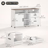 Mobile Printer Stand with Charging Station and USB Ports, Locking Filing Cabinet for A4 and Letter Size, White