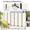 6 Panel Folding Room Divider, UV30+ Privacy Screen, Indoor Outdoor Privacy Panel with Stable Base, Beige
