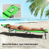 Folding Outdoor Lounge Chair Set of 2, Adjustable Patio Chaise Lounge with Face Hole, Reclining Tanning Chair, Folding Camping Beach Lounging Bed w/ Head Support, Green