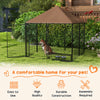 4.6' x 4.6' x 5' Outdoor Dog Kennel with Canopy, Rotating Bowls