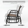 Patio Glider Outdoor Glider Chair with Breathable Mesh Seat & Backrest, Armrests and Metal Frame, Brown
