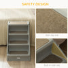 4-Level Portable Pet Stairs, Foldable Dog Ramp, Lightweight Cat Steps, with Nonslip Soft Mats, for High Bed, Sofa, Up to 44 lbs, Dark Brown