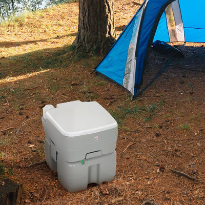 Outdoor Portable Travel Toilet Flushable Tank with Level Indicator 3 Way Pistol for Camping Boating Roadtripping 5.3 Gallon (20L)